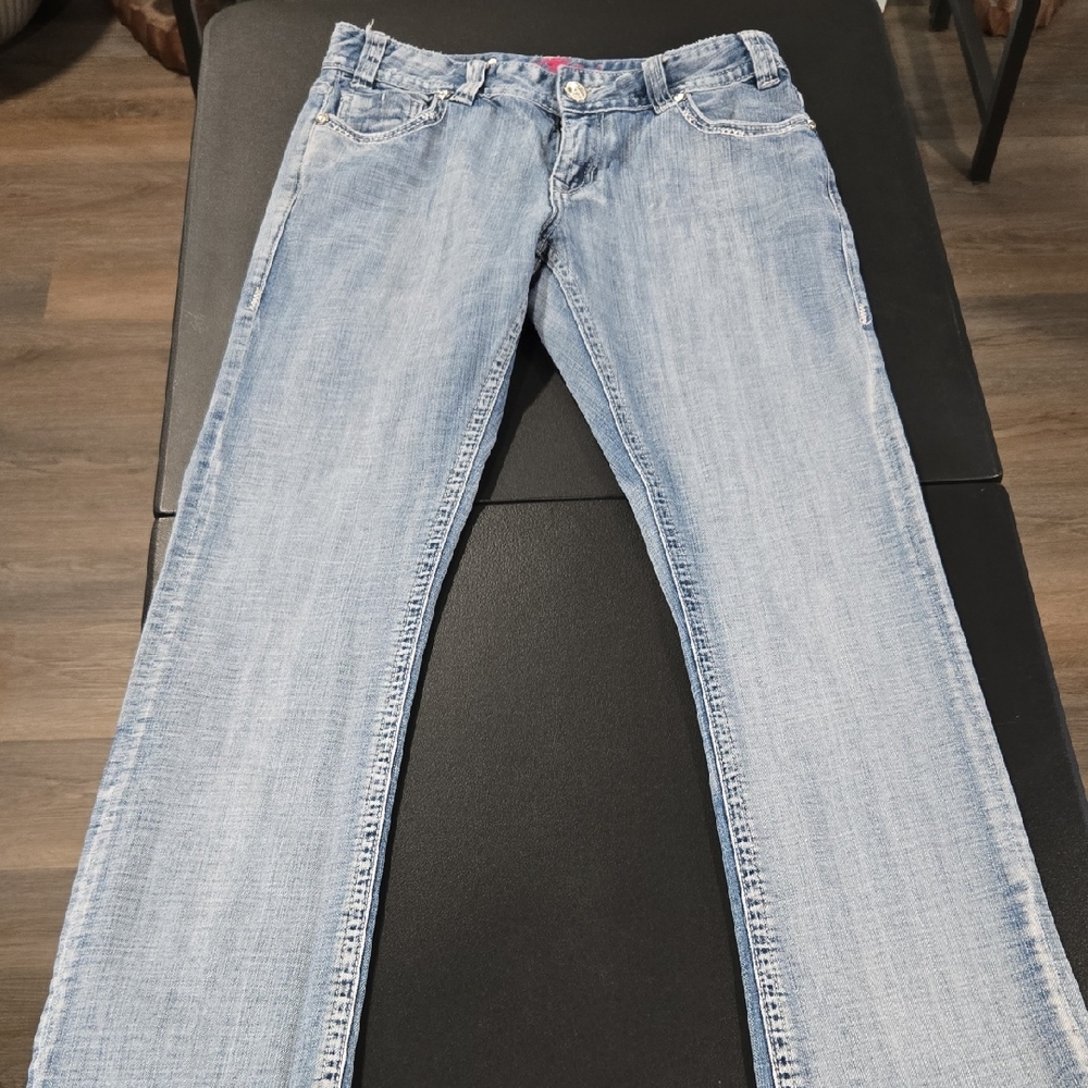 Rock & Roll Cowgirl Denim Blue Straight Leg Jeans
